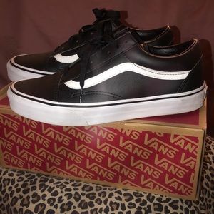 Black Leather Vans